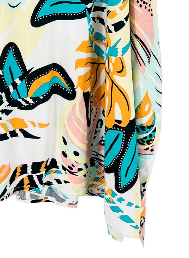Moss Rose Women's Beach Cover up Swimsuit Kimono Cardigan with Floral Print - Image 4